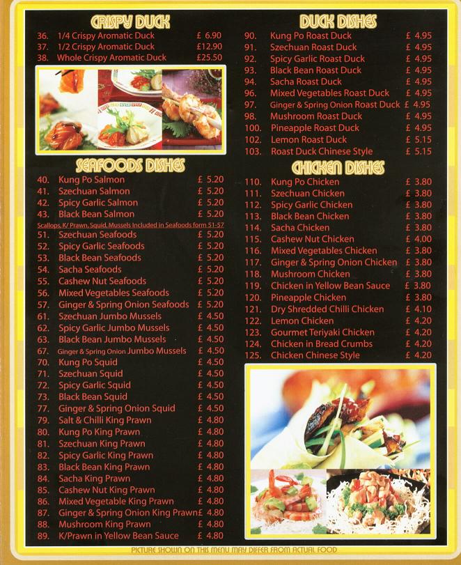 Basil Diner Chinese Restaurant Menu page 2